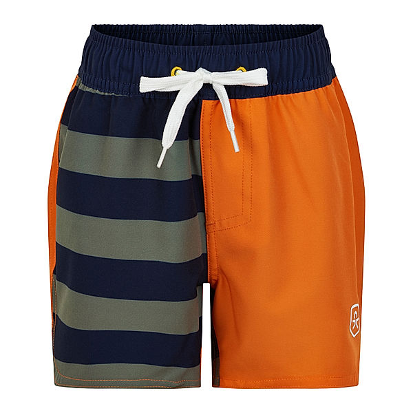 Color Kids Badeshorts SOLID STRIPES in orange popsicle