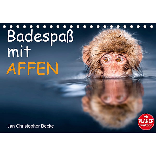 Badespass mit Affen (Tischkalender 2019 DIN A5 quer), Jan Christopher Becke