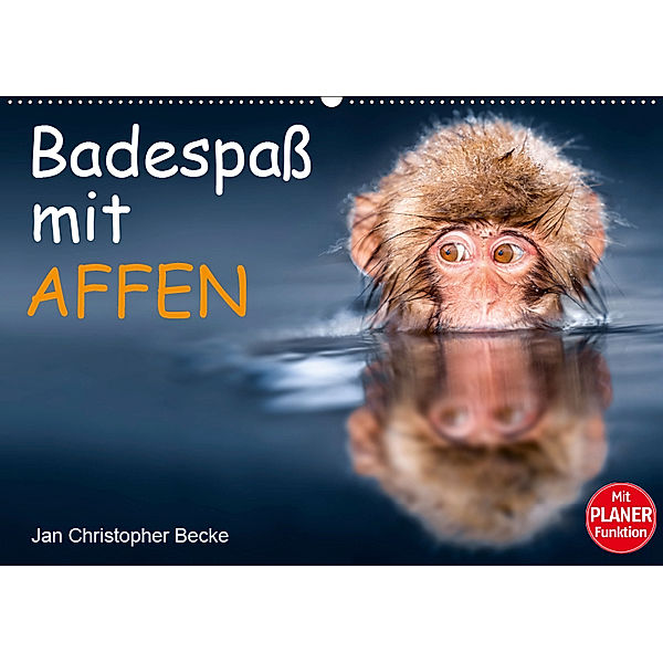 Badespass mit Affen (Wandkalender 2019 DIN A2 quer), Jan Christopher Becke