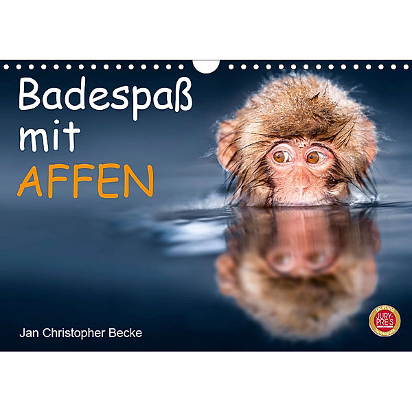 Badespass mit Affen (Wandkalender 2019 DIN A4 quer), Jan Christopher Becke