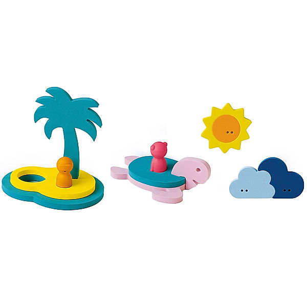 Quut Badewannenspielzeug QUUTOPIA PUZZLE FRIENDS - TREASURE ISLAND 12-teilig