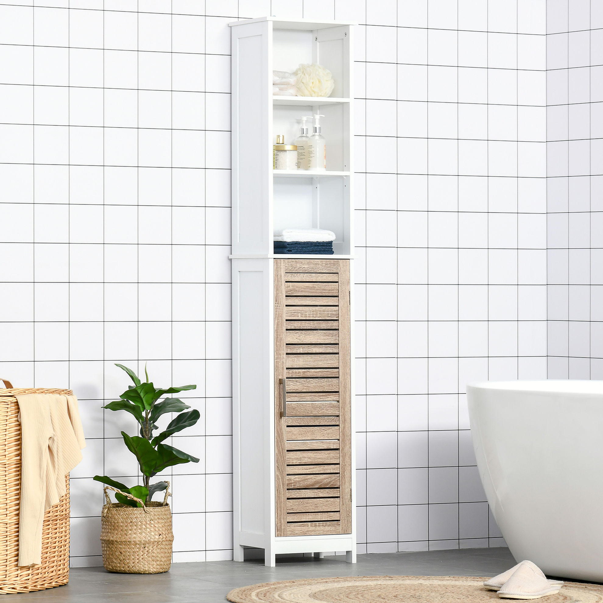Badezimmerschrank mit Schrank weiß Farbe: weiß | Weltbild.de