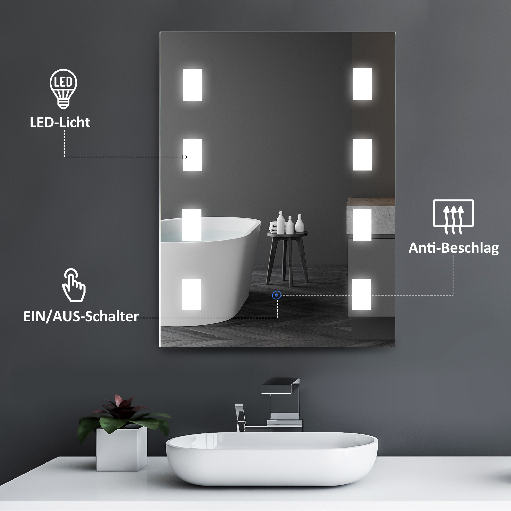 Badezimmerspiegel mit LED Beleuchtung bestellen
