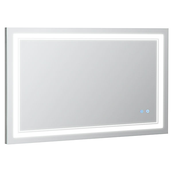 Badezimmerspiegel mit LED Beleuchtung silber (Farbe: silber)
