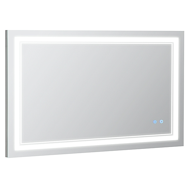 Badezimmerspiegel mit LED Beleuchtung silber (Farbe: silber)