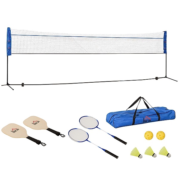 Homcom Badmintonnetz mit Transporttasche bunt (Farbe: bunt)
