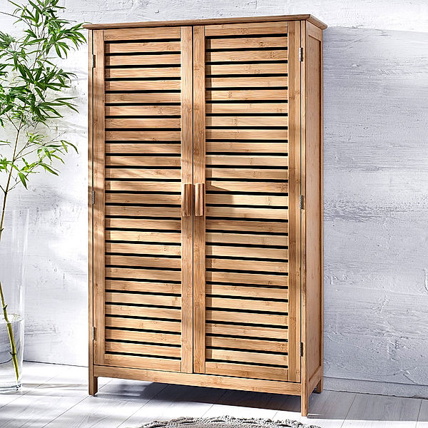 Badschrank Bamboo, breit, Farbe: braun