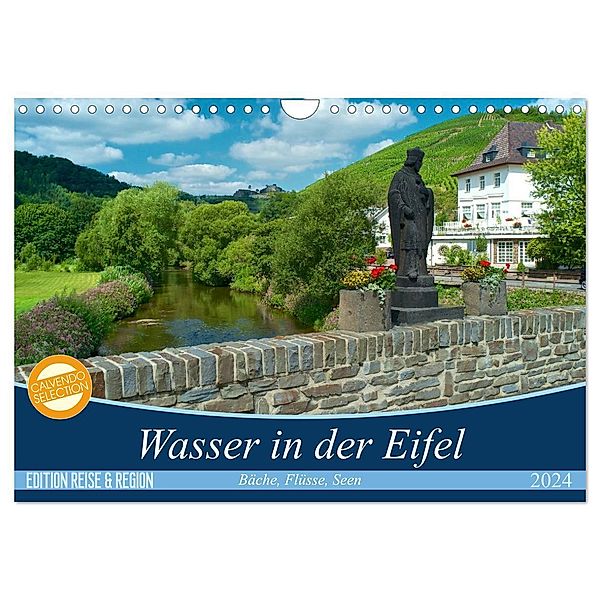 Bäche, Flüsse, Seen - Wasser in der Eifel (Wandkalender 2024 DIN A4 quer), CALVENDO Monatskalender, Ralf Mooß