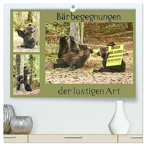 Bärbegegnungen der lustigen Art (hochwertiger Premium Wandkalender 2024 DIN A2 quer), Kunstdruck in Hochglanz, Ursula Salzmann
