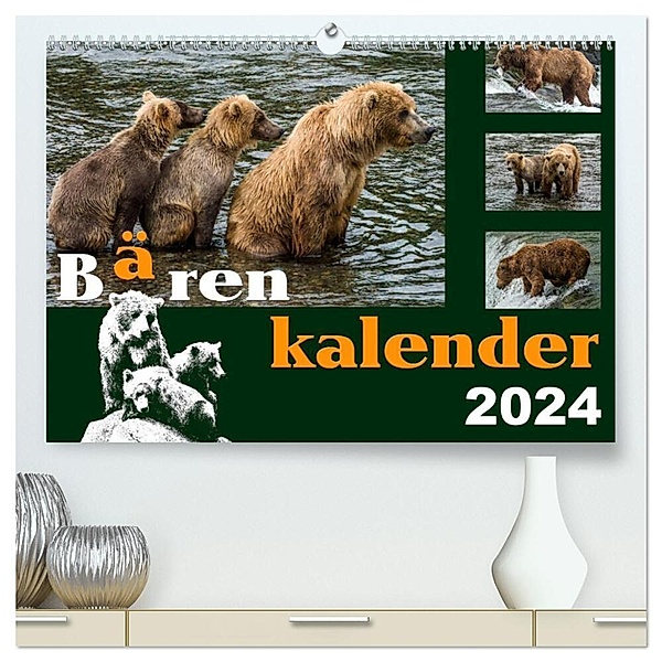 Bärenkalender (hochwertiger Premium Wandkalender 2024 DIN A2 quer), Kunstdruck in Hochglanz, Max Steinwald