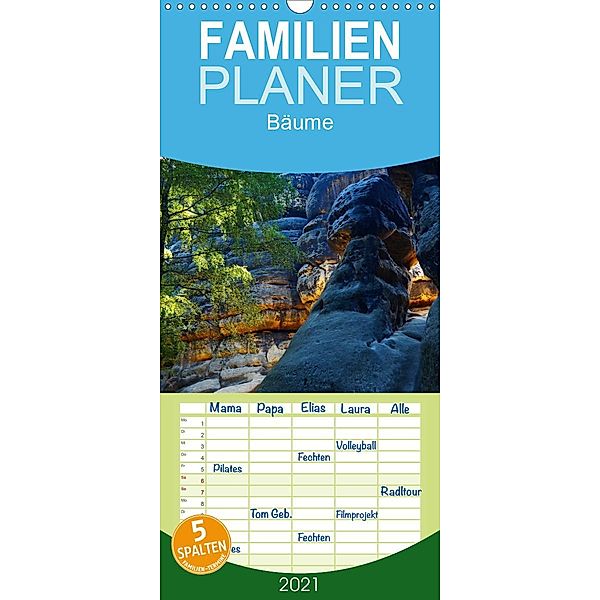 Bäume - Familienplaner hoch (Wandkalender 2021 , 21 cm x 45 cm, hoch), Holger Heinemann