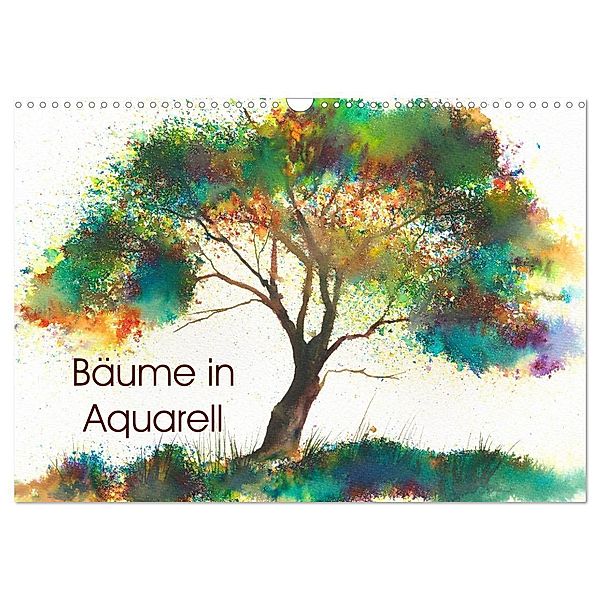 Bäume in Aquarell (Wandkalender 2024 DIN A3 quer), CALVENDO Monatskalender, Jitka Krause