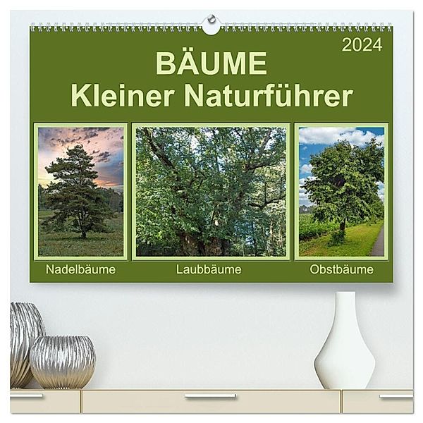 Bäume Kleiner Naturführer (hochwertiger Premium Wandkalender 2024 DIN A2 quer), Kunstdruck in Hochglanz, Claudia Kleemann