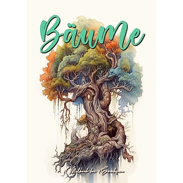 Bäume Malbuch für Erwachsene Graustufen, Monsoon Publishing, Musterstück Grafik