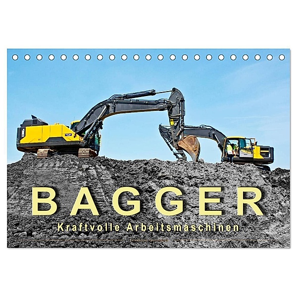 Bagger - kraftvolle Arbeitsmaschinen (Tischkalender 2024 DIN A5 quer), CALVENDO Monatskalender, Peter Roder