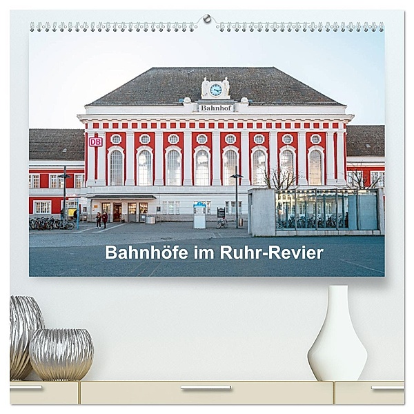 Bahnhöfe im Ruhr-Revier (hochwertiger Premium Wandkalender 2025 DIN A2 quer), Kunstdruck in Hochglanz, Calvendo, Bernd Hermann