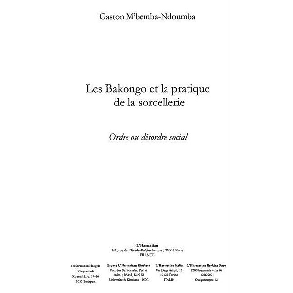 Bakongo et la pratique de la sorcellerie / Hors-collection, M'Bemba-Ndoumba Gaston