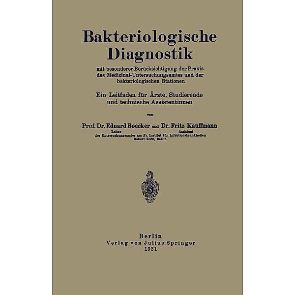 Bakteriologische Diagnostik, NA Böcker, NA Kauffmann