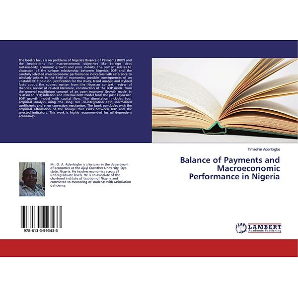 Balance of Payments and Macroeconomic Performance in Nigeria, Timilehin Aderibigbe