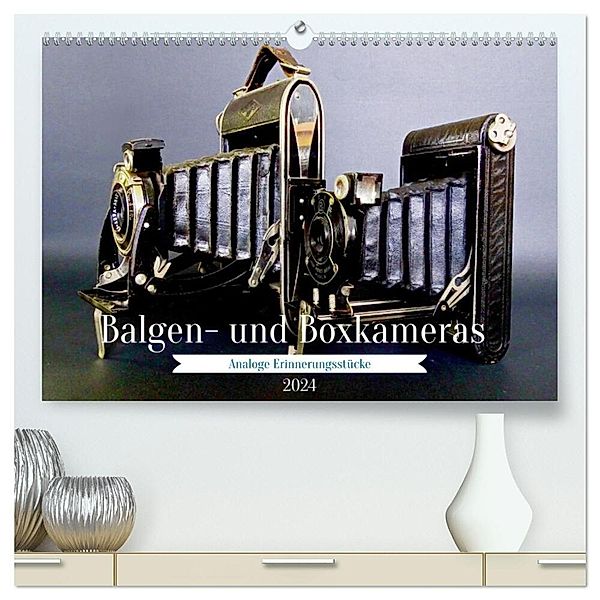 Balgen- und Boxkameras - Analoge Erinnerungsstücke (hochwertiger Premium Wandkalender 2024 DIN A2 quer), Kunstdruck in Hochglanz, Jean-Louis Glineur