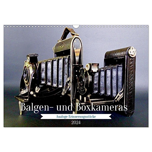 Balgen- und Boxkameras - Analoge Erinnerungsstücke (Wandkalender 2024 DIN A3 quer), CALVENDO Monatskalender, Jean-Louis Glineur