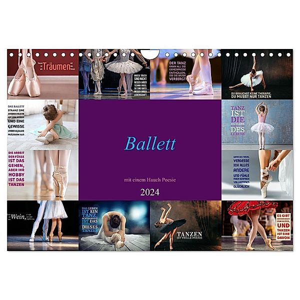 Ballett mit einem Hauch Poesie (Wandkalender 2024 DIN A4 quer), CALVENDO Monatskalender, Susan Michel