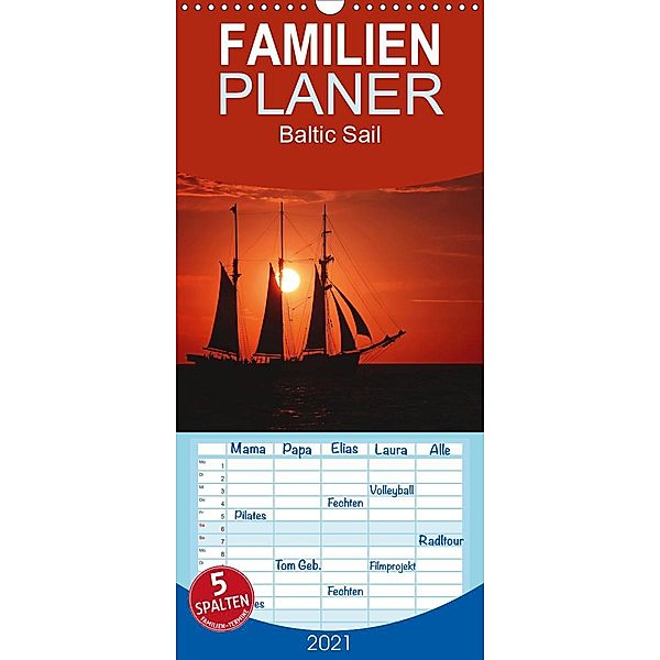 Baltic Sail - Familienplaner hoch (Wandkalender 2021 , 21 cm x 45 cm, hoch), Thomas Deter