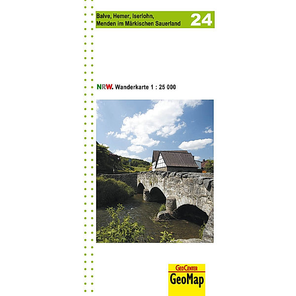 Balve, Hemer, Iserlohn, Menden im Märkischen Sauerland Blatt 24, topographische Wanderkarte NRW, Geobasisdaten: Land NRW