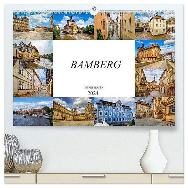 Bamberg Impressionen (hochwertiger Premium Wandkalender 2024 DIN A2 quer), Kunstdruck in Hochglanz, Dirk Meutzner
