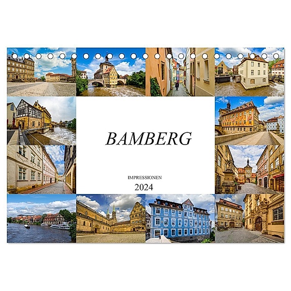 Bamberg Impressionen (Tischkalender 2024 DIN A5 quer), CALVENDO Monatskalender, Dirk Meutzner