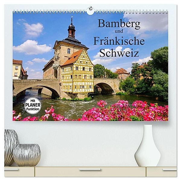 Bamberg und Fränkische Schweiz (hochwertiger Premium Wandkalender 2024 DIN A2 quer), Kunstdruck in Hochglanz, LianeM