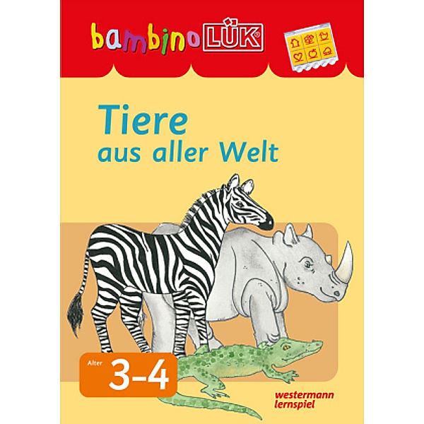 bambinoLÜK, m. bambinoLÜK-Lösungsgerät: Tiere aus aller Welt, Kontrollgerät mit Spiralbuchblock