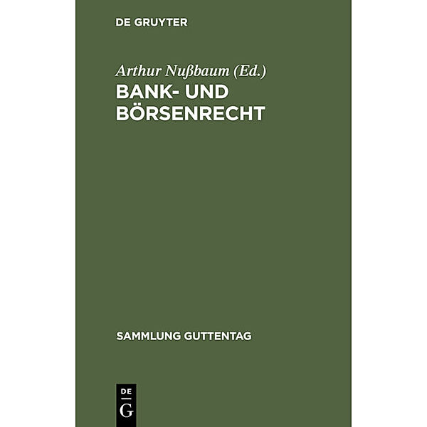 Bank- und Börsenrecht