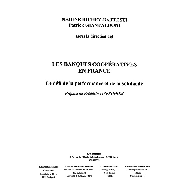 Banques cooperatives en franceles / Hors-collection, Shahryari Kazem