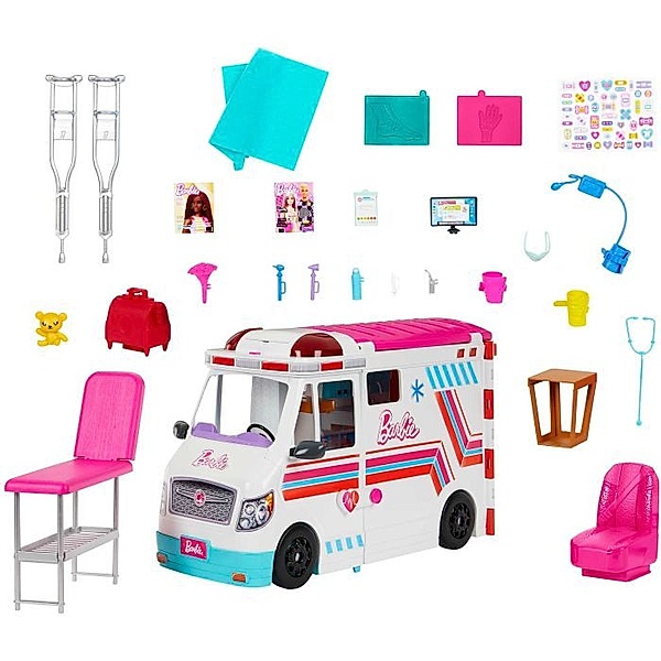 Mattel Barbie 2-in-1 Krankenwagen Spielset (mit Licht & Geräuschen)