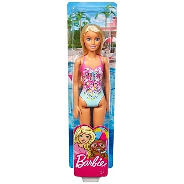 Barbie Beach Puppe mit Badeanzug im Blumenmuster