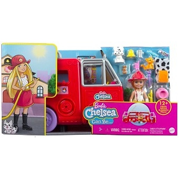 Barbie Chelsea Feuerwehrauto mit Chelsea Puppe