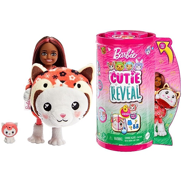 Mattel Barbie Cutie Reveal Chelsea Costume Cuties Series - Kitty Red Panda