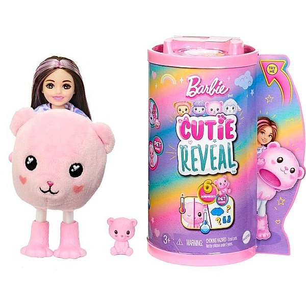 Mattel Barbie Cutie Reveal Chelsea Cozy Cute Serie - Teddybär