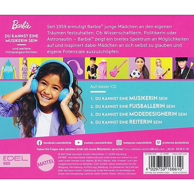 Barbie - Du kannst alles sein - Du kannst eine Muskerin sein, 1 Audio-CD