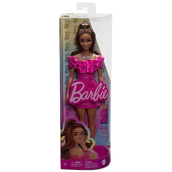 Mattel Barbie Fashionista Doll - Pink Ruffle Sleeves Dress