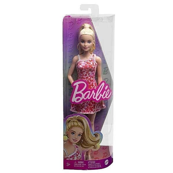 Mattel Barbie Fashionistas-Puppe mit blondem Pferdeschwanz und Blumenkleid