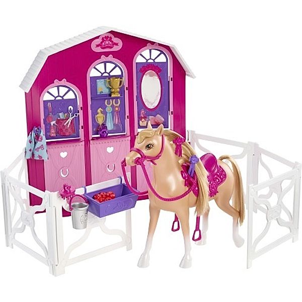 Barbie Barbie im Pferdeglück,Pferd/Stall Set