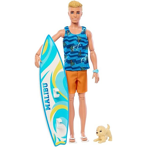 Mattel Barbie Ken Surf  Doll + Accy
