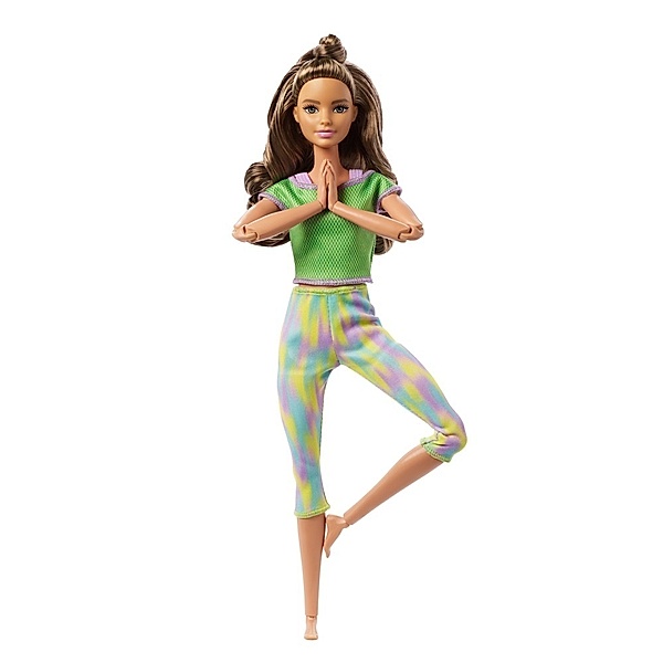 Mattel Barbie Made to Move Puppe (brünett) im grünen Yoga Outfit