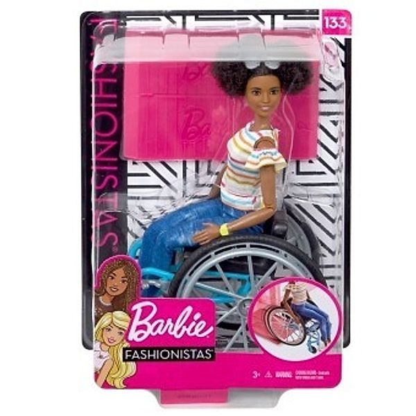 Barbie Rollstuhl und Puppe (brünett)