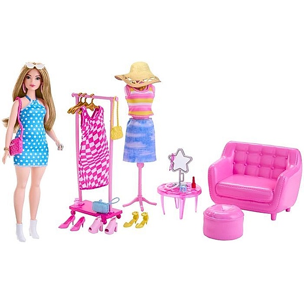 Mattel Barbie Stylistin und Kleiderschrank (Puppe & Accy)