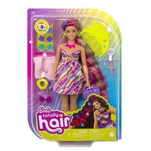 Mattel Barbie Totally Hair Puppe (brünett) im Blumen-Print Kleid