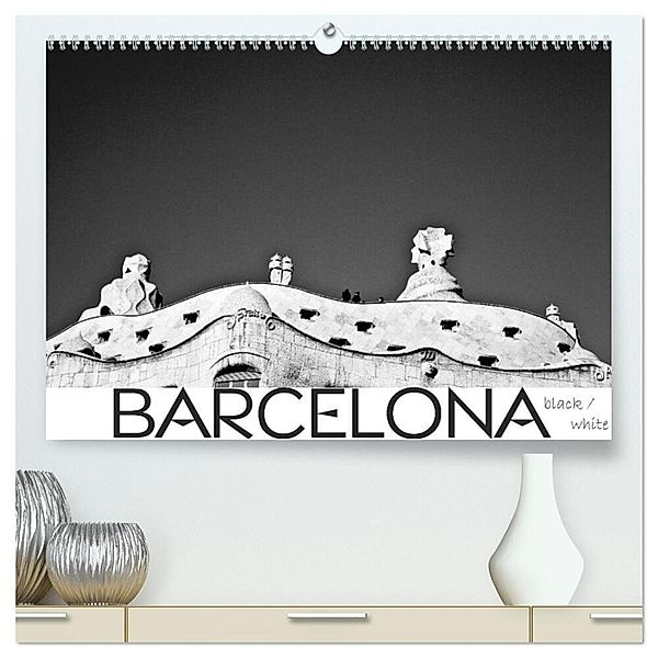 BARCELONA [black/white] (hochwertiger Premium Wandkalender 2024 DIN A2 quer), Kunstdruck in Hochglanz, D.S photography [Daniel Slusarcik]