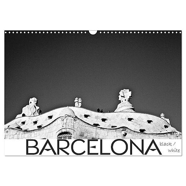 BARCELONA [black/white] (Wandkalender 2024 DIN A3 quer), CALVENDO Monatskalender, D.S photography [Daniel Slusarcik]